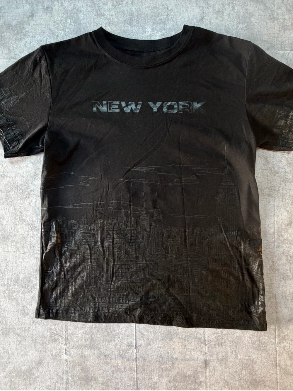 New York Black Graphic Crew T-Shirt Youth Large